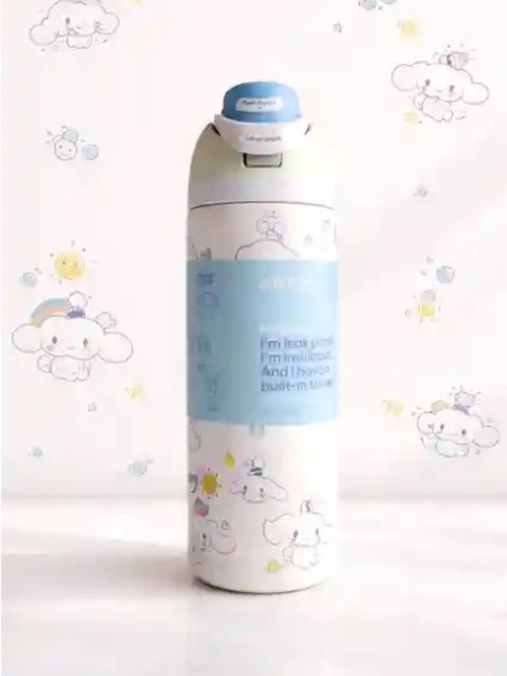 Owala cinnamaroll bunny Insulated Bottle Blue White print 32os freesip